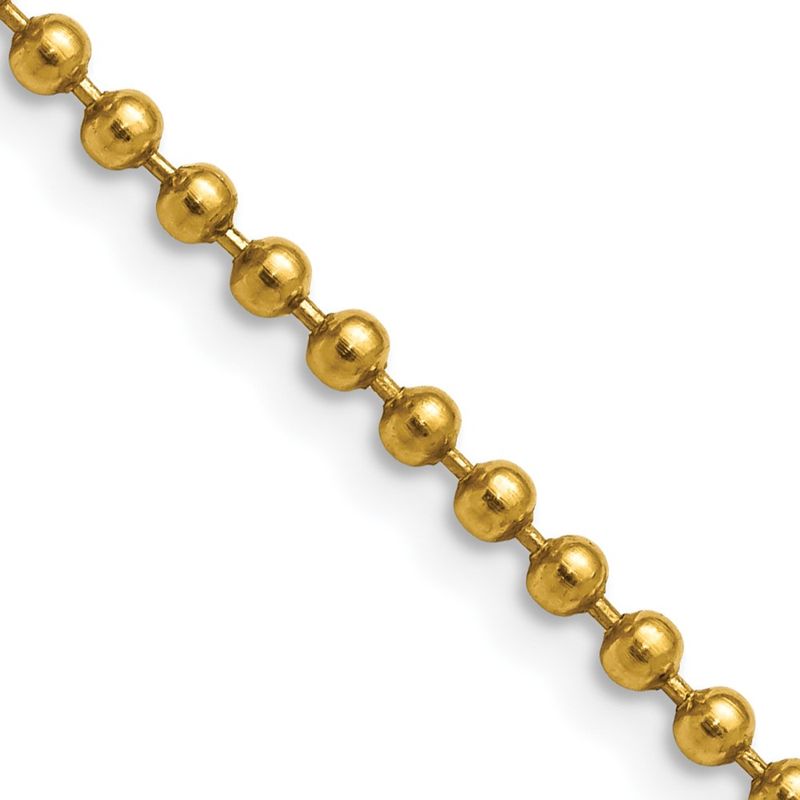 Kazi Luxury Chisel Stainless Steel Polished Yellow Ip-Plated 3mm 20in Ball Chain 50$